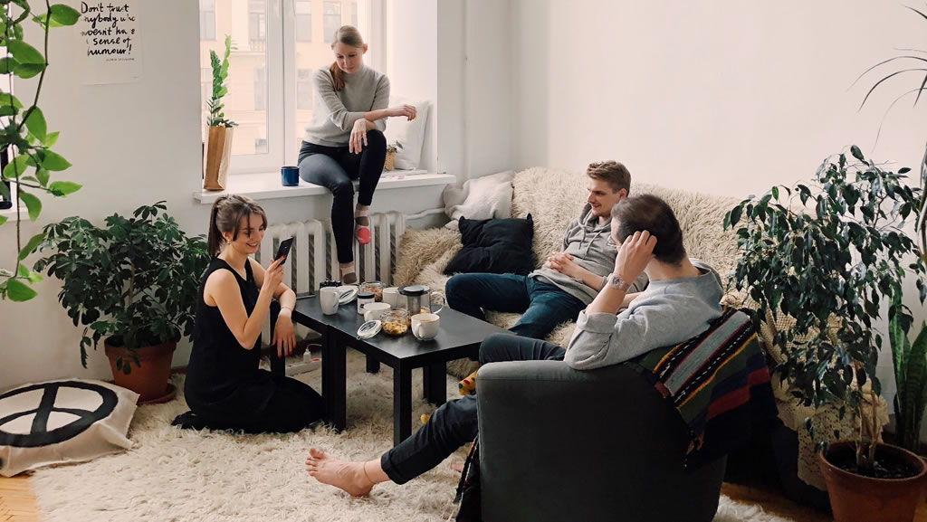 friends in a room