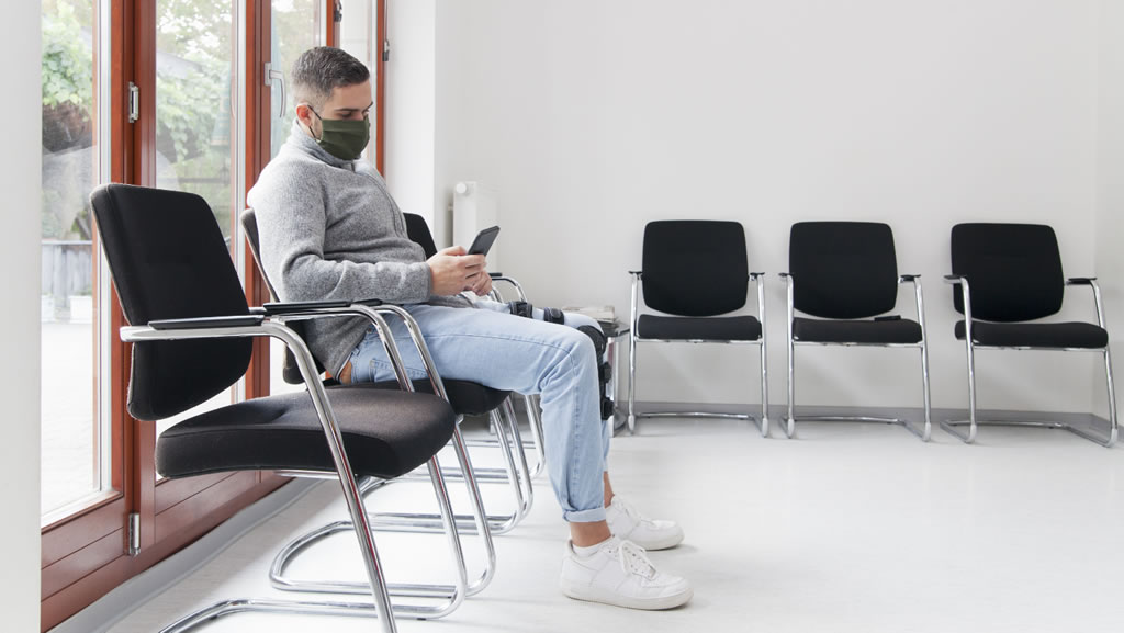 man in waiting room